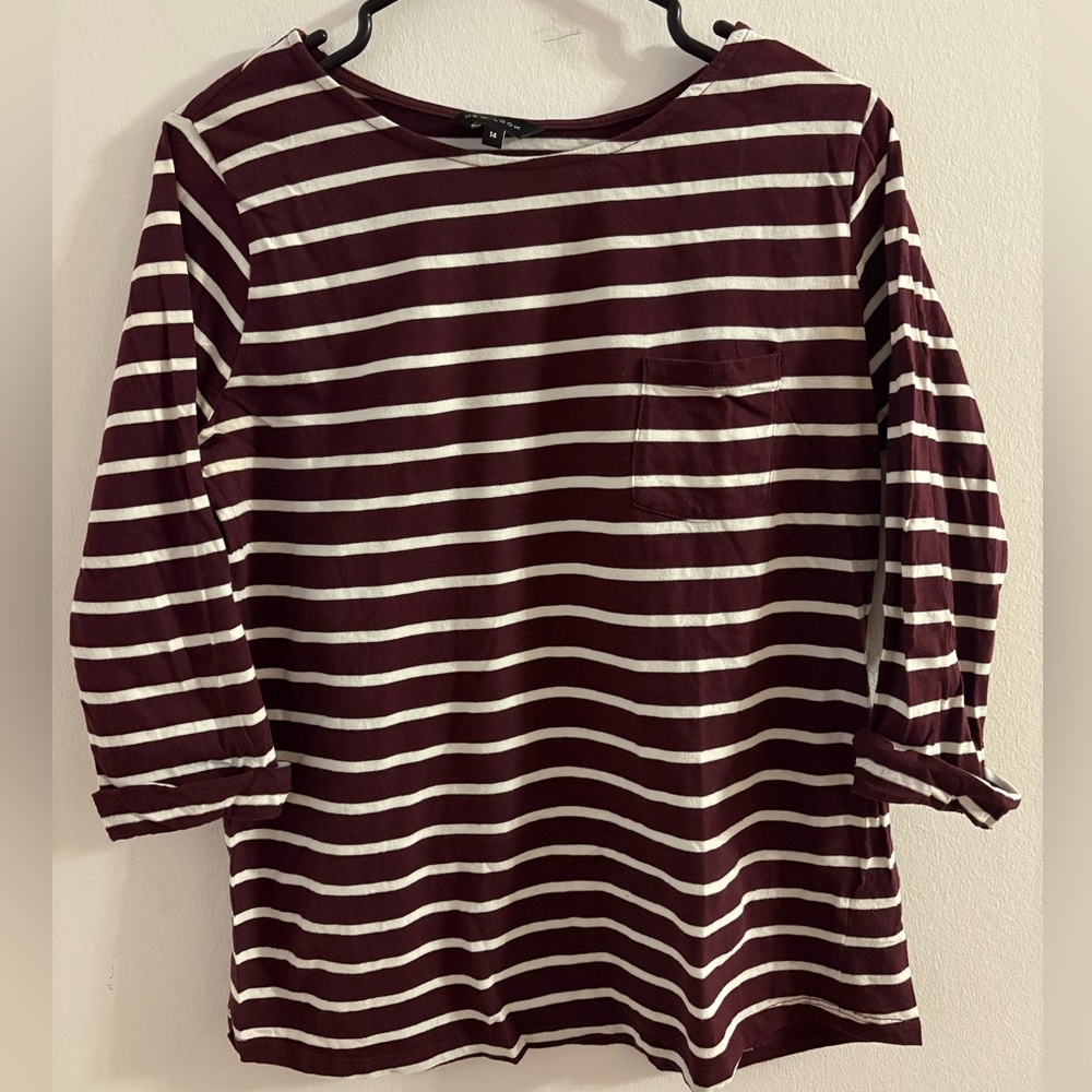 3for20$ New Look striped Burgundy and White Women's Top
